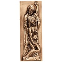 Placa de pared Pietà 35x13cm Aplicación en bronce para lápida 3175-35