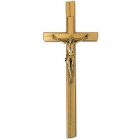Kruzifix 17x40cm Messing, Wandbefestigung 3537/C