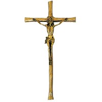Kruzifix 23,5x45cm Messing, Wandbefestigung 3538/C