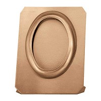 Oval photo frame on sheet 13x18cm - 5x7in In bronze, ground attached 360-1318