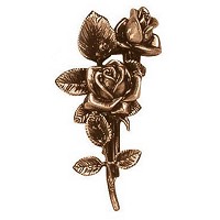 Wall plate roses 21cm - 8,25in Bronze ornament for tombstone 3723