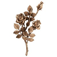 Wall plate roses left hand 30x16cm - 11,75x6,25in Bronze ornament for tombstone 3745-SX