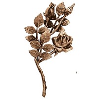 Wall plate roses left hand 30x15cm - 11,75x6in Bronze ornament for tombstone 3748-SX