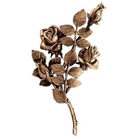 Wall plate roses left hand 30x16cm - 11,75x6,25in Bronze ornament for tombstone 3749-SX