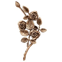 Wall plate roses right hand 27x14cm - 10,5x5,5in Bronze ornament for tombstone 3751-DX