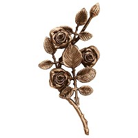 Wall plate roses left hand 27x14cm - 10,5x5,5in Bronze ornament for tombstone 3751-SX
