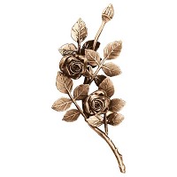 Wall plate roses left hand 28x13cm - 11x5in Bronze ornament for tombstone 3752-SX