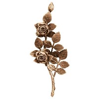 Wall plate roses 30x12cm - 11,9x4,75in Bronze ornament for tombstone 3754