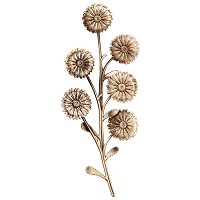 Wall plate daisies 33x15cm - 13x6in Bronze ornament for tombstone 3756