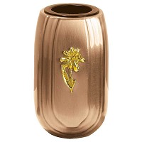 Flowers vase 12,5x7,5cm - 5x3in In bronze, with copper inner, ground attached 717-R27
