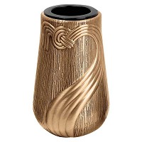 Flowers vase 12,5x8cm - 5x3in In bronze, with plastic inner, wall attached 477-P16