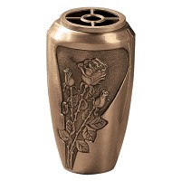 Flowers vase 20x11cm - 8x4,3in In bronze, with plastic inner, ground attached 790-P4