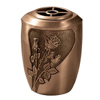 Flowers pot 20x14,5cm - 8x5,75in In bronze, with plastic inner, ground attached 792-P1