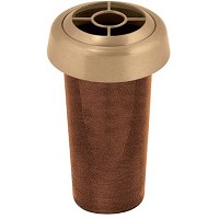 Recessed flowers vase 16,5x21,5cm - 6,4x8,4in In bronze with copper or plastic inner, ground attached 50592