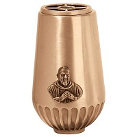 Flowers vase Padre Pio 20x12cm - 8x4,75in In bronze, with plastic inner, wall attached 8404-P4