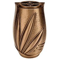Half flowers vase 21x11cm - 8,3x4,3in In bronze, with plastic inner, wall attached 9103-P4