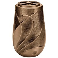 Flowers vase 20x10cm In bronze, with copper inner, ground attached 9420-R1