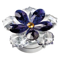 Crystal water lily blue 10cm - 4in Led lamp or decorative flameshade for lamps and gravestones