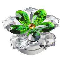Ninfea in cristallo verde 10cm Lampada Led o fiamma decorativa per lampade e lapidi