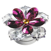 Violet crystal water lily 10cm - 4in Led lamp or decorative flameshade for lamps and gravestones