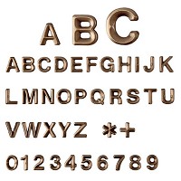 Letras y números Avant, en varios tamaños Caracteres individuales en bronce