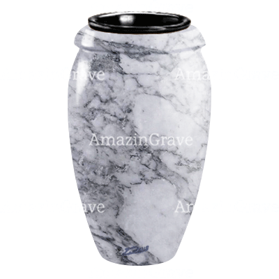 Vaso portafiori Amphòra 20cm - In marmo di Carrara, interno in plastica