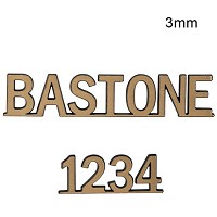 Lettere e numeri Bastone, in varie misure Pezzo unico traforato in bronzo da 3mm