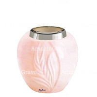 Base for grave lamp Spiga 10cm - 4in In Rosa Bellissimo marble, with steel ferrule