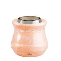 Base for grave lamp Calyx 10cm - 4in In Rosa Bellissimo marble, with steel ferrule