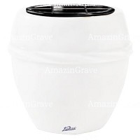 Flowers pot Chordè 19cm - 7,5in In Pure white marble, plastic inner