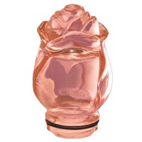 Bocciolo di rosa in cristallo rosa 10,5cm Fiamma decorativa per lampade