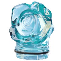 Petite rose de cristal azur 7,5cm Décoration de lampes funéraires
