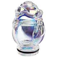 Bocciolo di rosa in cristallo iridescente 10,5cm Fiamma decorativa per lampade