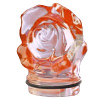 Petite rose de cristal rose 7,5cm Décoration de lampes funéraires