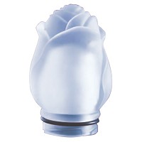 Bocciolo di rosa in cristallo satinato 10,5cm Fiamma decorativa per lampade