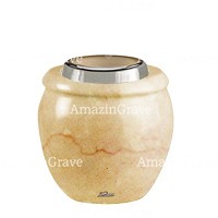 Base for grave lamp Amphòra 10cm - 4in In Botticino marble, with steel ferrule