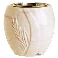 Flowers pot Spiga 19cm - 7,5in In Botticino marble, golden steel inner