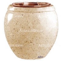 Flowers pot Amphòra 19cm - 7,5in In Calizia marble, copper inner