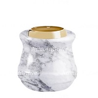 Base pour lampe funéraire Calyx 10cm En marbre Carrara, avec griffe acier doré