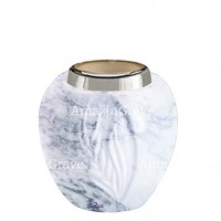 Base per lampada votiva Spiga 10cm In marmo di Carrara, con ghiera in acciaio