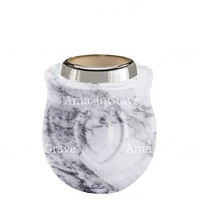 Basis von grablampe Cuore 10cm Carrara Marmor, mit stahl ring