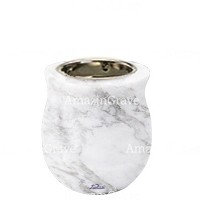 Base for grave lamp Gondola 10cm - 4in In Carrara marble, with recessed nickel plated ferrule