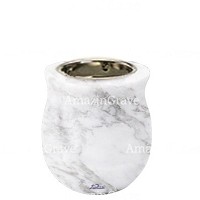 Basis von grablampe Gondola 10cm Carrara Marmor, mit vernickelt Einbauring