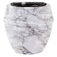 Jardinière Chordè 19cm En marbre Carrara, intérieur en plastique