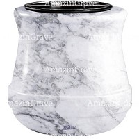 Vasca portafiori Calyx 19cm In marmo di Carrara, interno in plastica