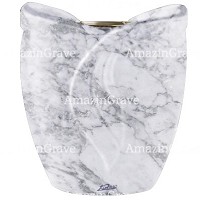 Flowers pot Gres 19cm - 7,5in In Carrara marble, steel inner