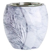 Vasca portafiori Spiga 19cm In marmo di Carrara, interno in acciaio