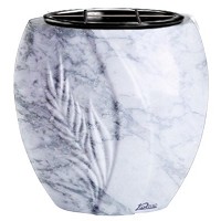 Vasca portafiori Spiga 19cm In marmo di Carrara, interno in plastica