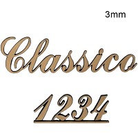 Letters and numbers Classico, in various sizes Single fret-worked bronze plaque 3mm