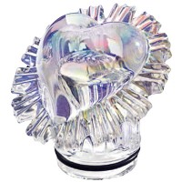 Iridescent crystal Heart 10,5cm - 4,1in Decorative flameshade for lamps
